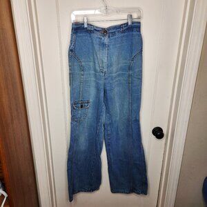 70s Sears Vintage Denim Flare Jeans, Size 4